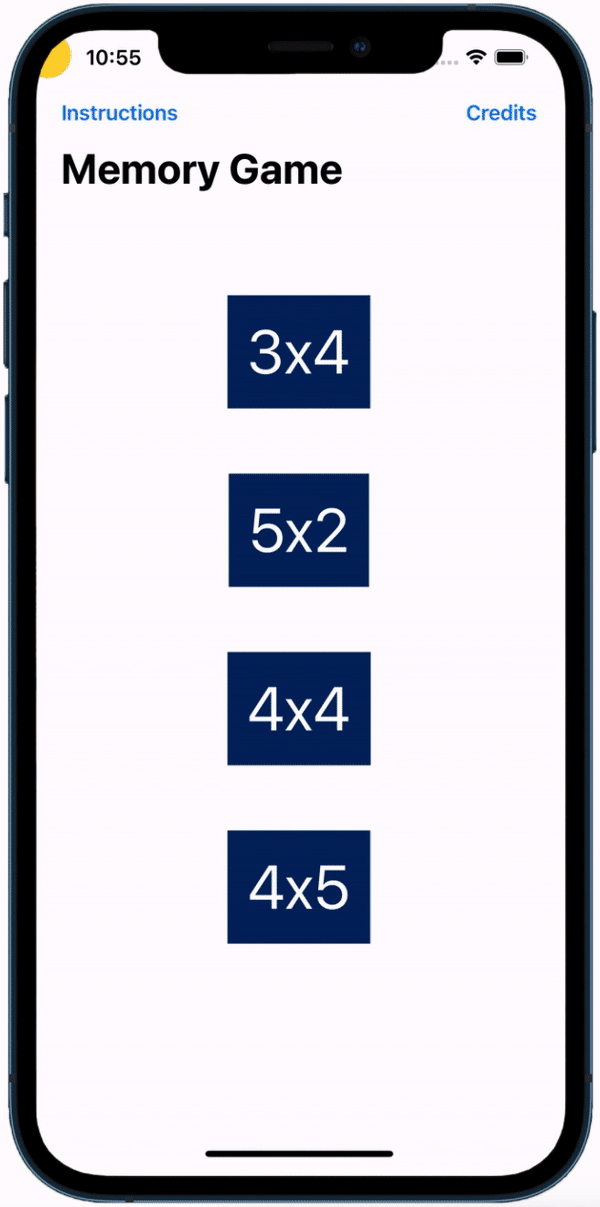 Card Flip game in use