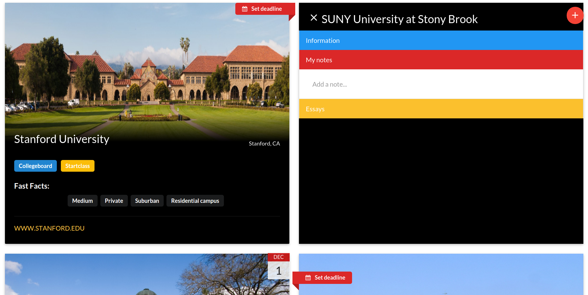 College Pinboard web app